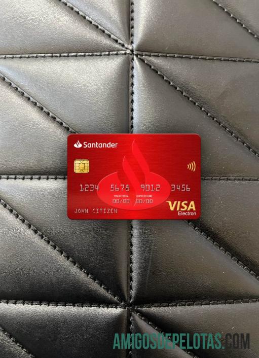 Espanha Banco Santander Visa Electron Cartão Photolook Front exemplo real